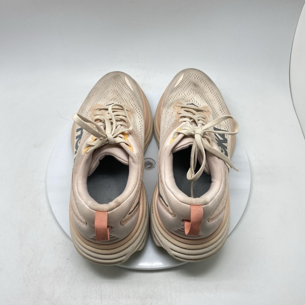 Hoka One One Sneakers Womens 9 D Wide Bondi 8 1127954 CMV Beige Running Shoes - Picture 5 of 10